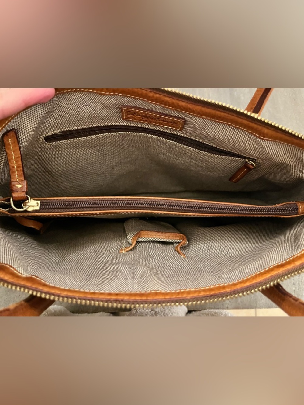 Vintage Dooney & Bourke Canvas and Leather Tote Bag - Picture 10 of 13